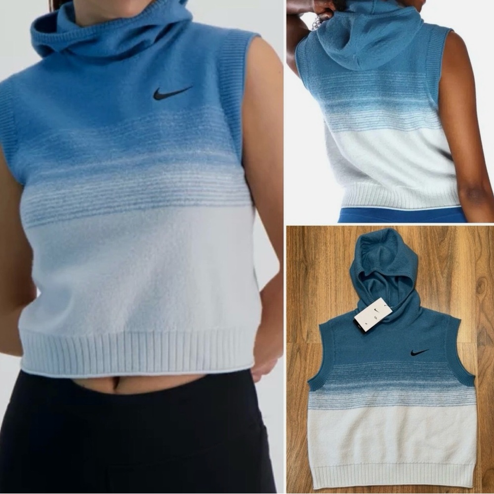 Nike Dri-Fit ADV Run Division Women's Hooded Gilet Vest AQUA DX0323 034 SIZE S